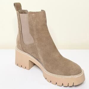 Dolce Vita Halina Suede Lug Sole Ankle Boots Women’s 6 | Tan Booties